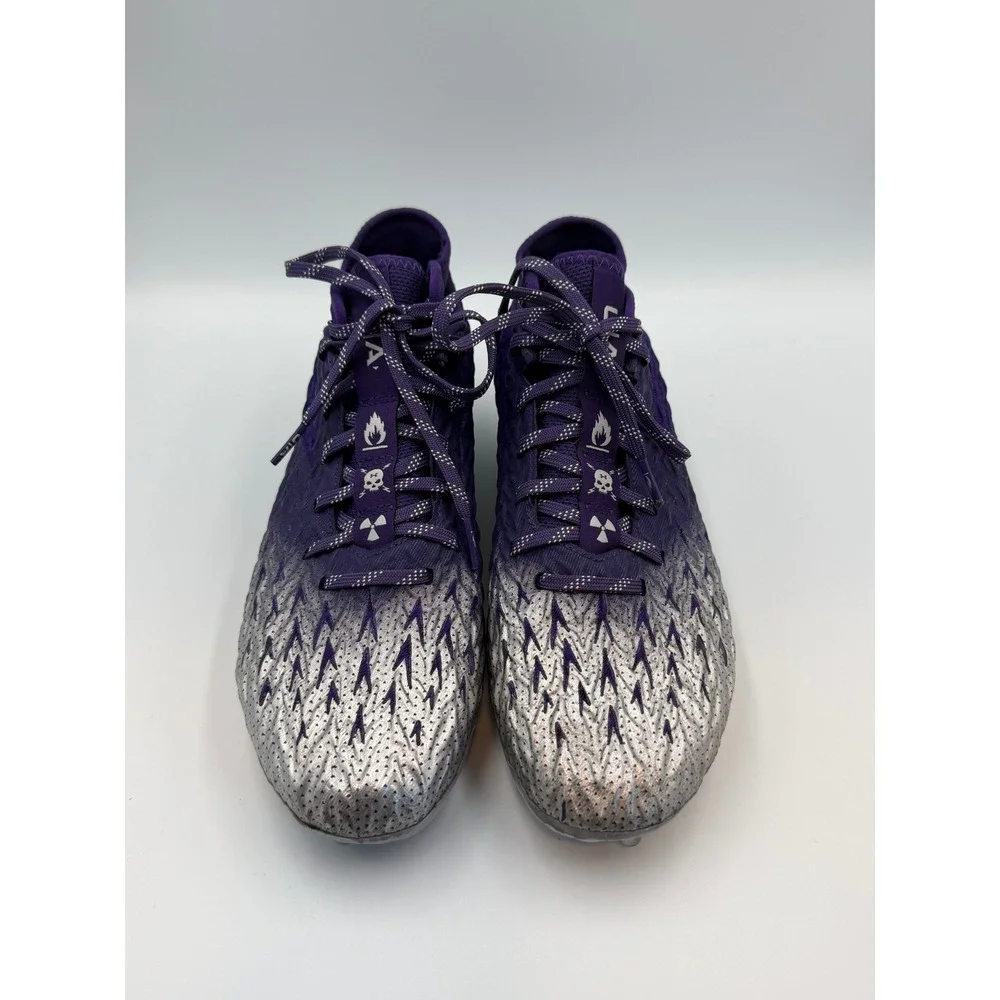 Under Armour Spotlight Clone MC Football Cleats Men's Purple Silver Sz 9